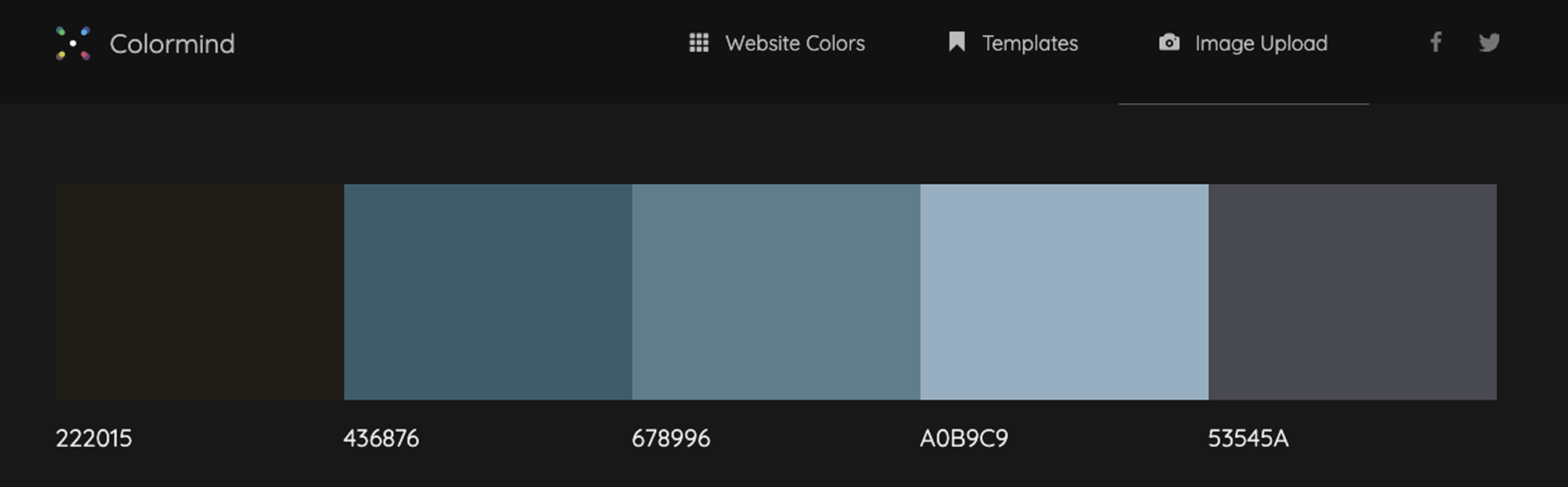 Color theme palette from Colormind
